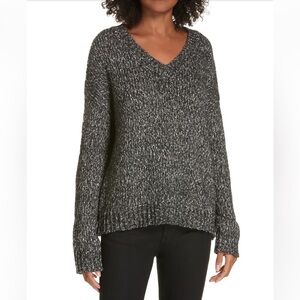 THEORY Parkland Slouchy Cotton & Wool Sweater In Lead Melange Size S